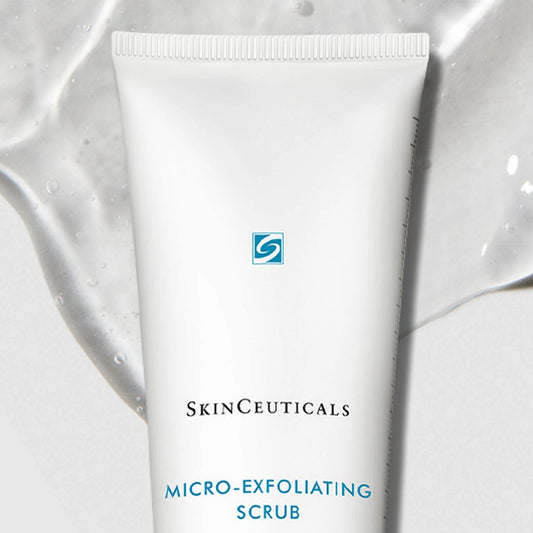 SkinCeuticals micro-exfoliating scrub tube on a white background